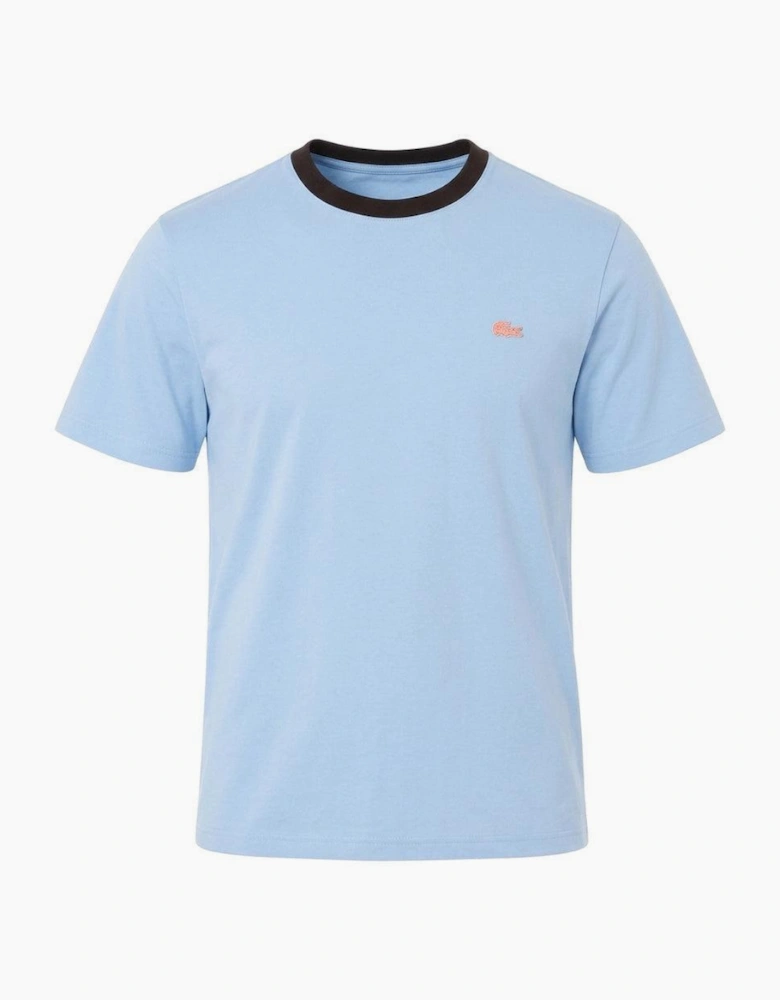 Lacoste Classic Fit Contrast Colour T-Shirt Powder Blue