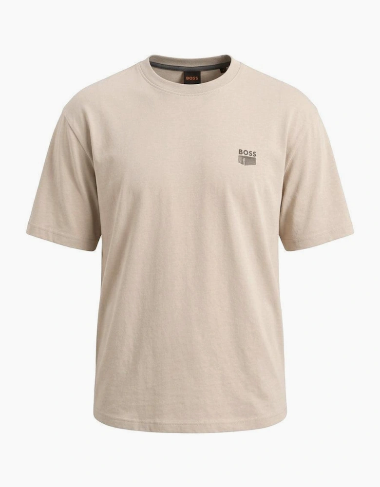 BOSS Te Brutalism Graphic T-Shirt Open Grey