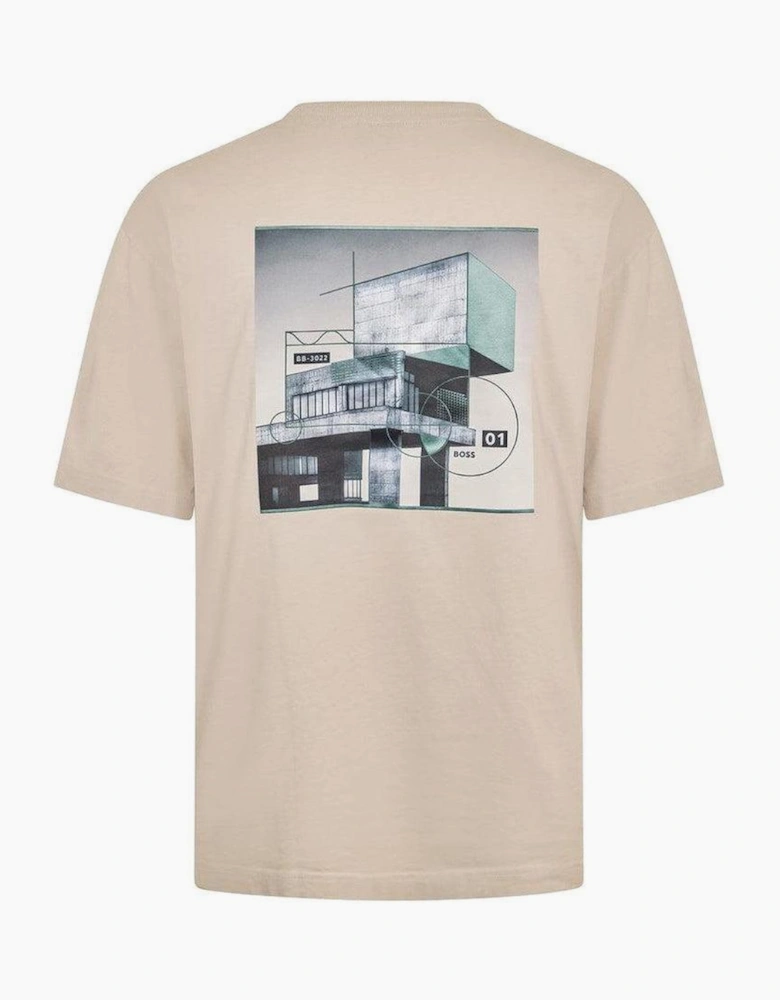 BOSS Te Brutalism Graphic T-Shirt Open Grey