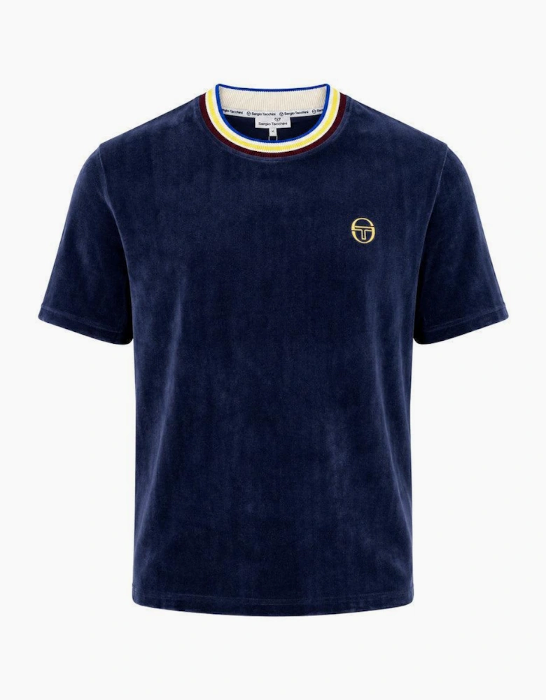 Sergio Tacchini Fino Velour T-Shirt Maritime Blue