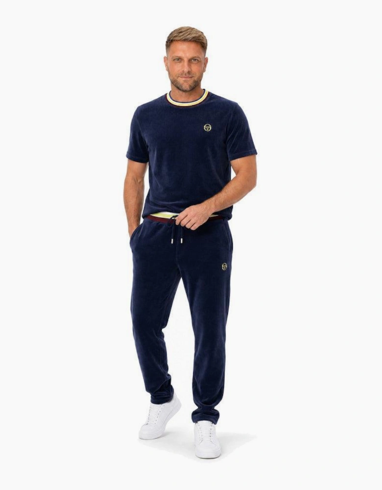 Sergio Tacchini Fino Velour T-Shirt Maritime Blue
