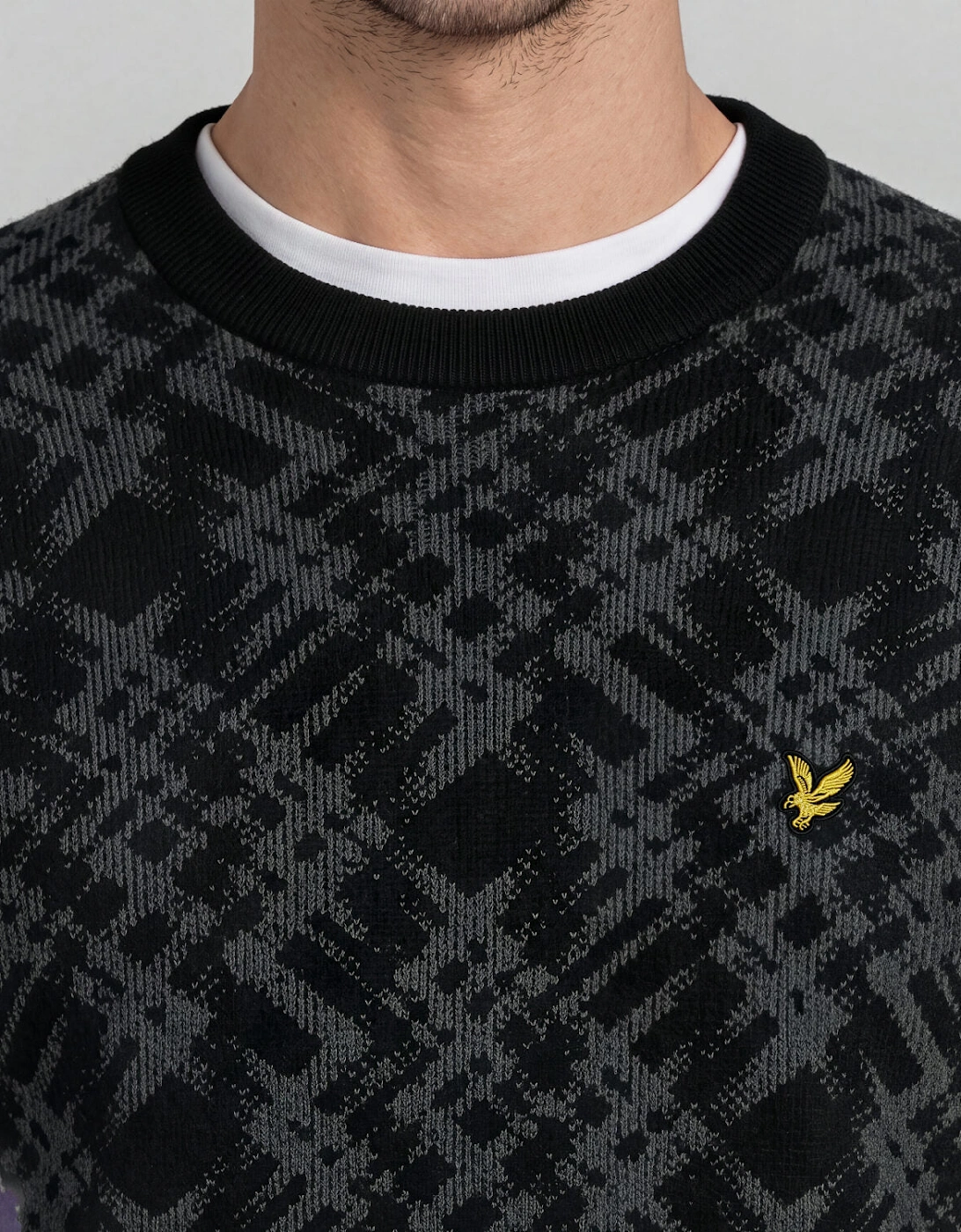 Ladder Effect Tartan Crew Neck Jumper