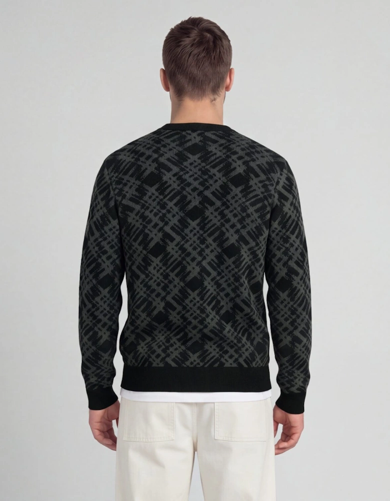 Ladder Effect Tartan Crew Neck Jumper