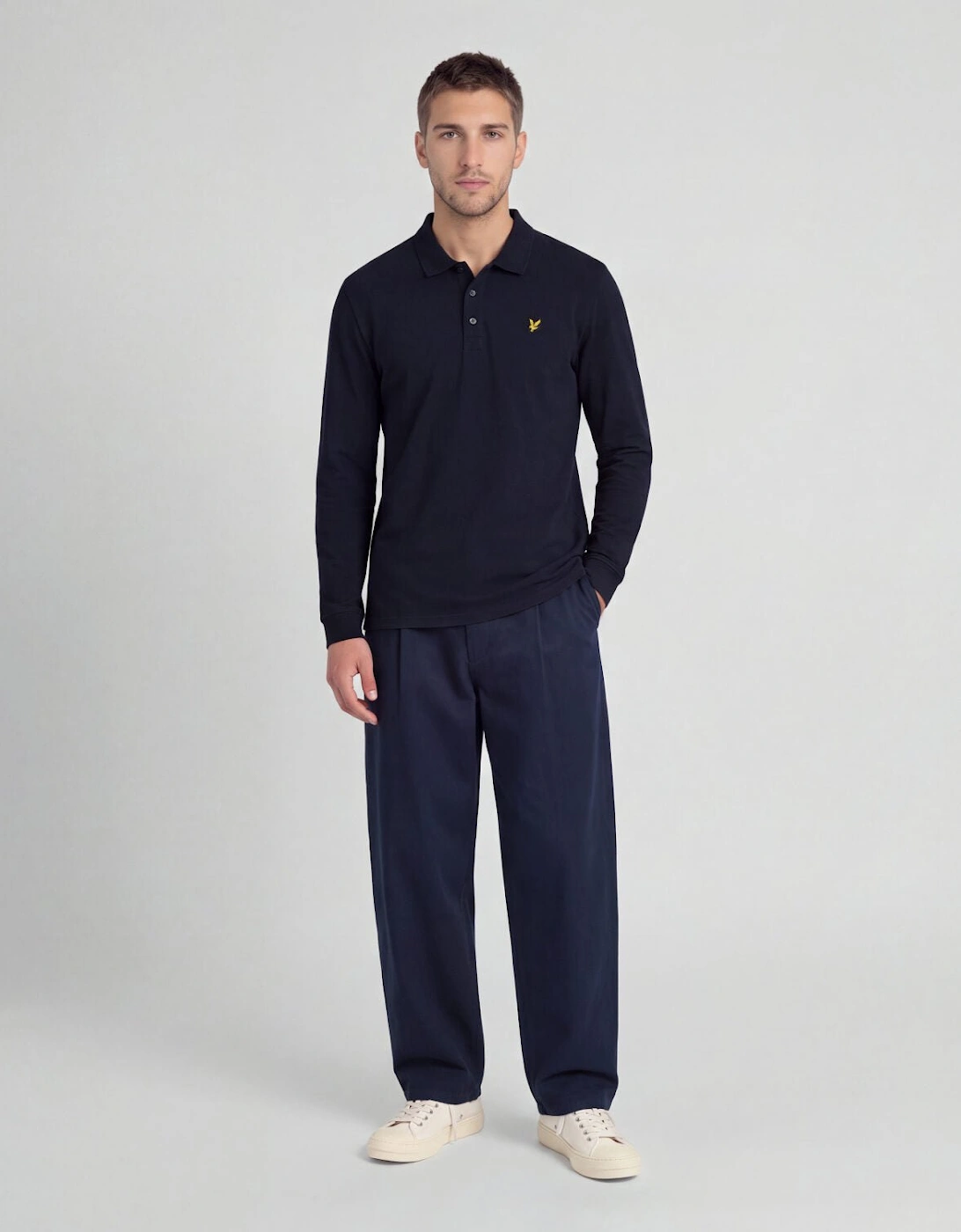 Long Sleeve Cotton Polo Shirt
