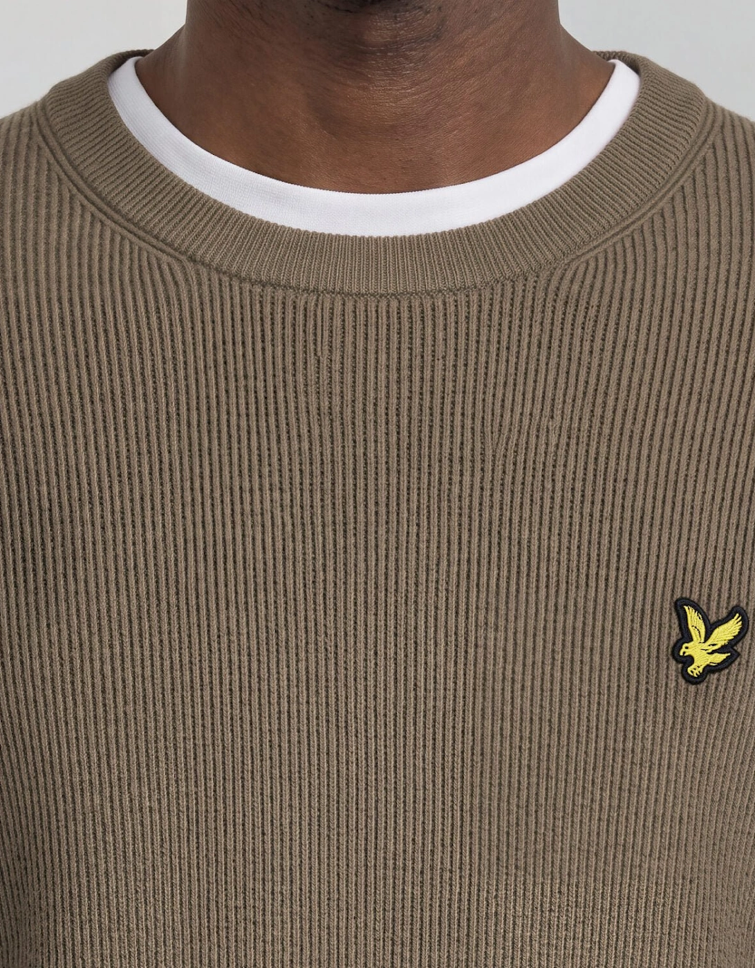 Relaxed Ribbed Crew Neck Jumper