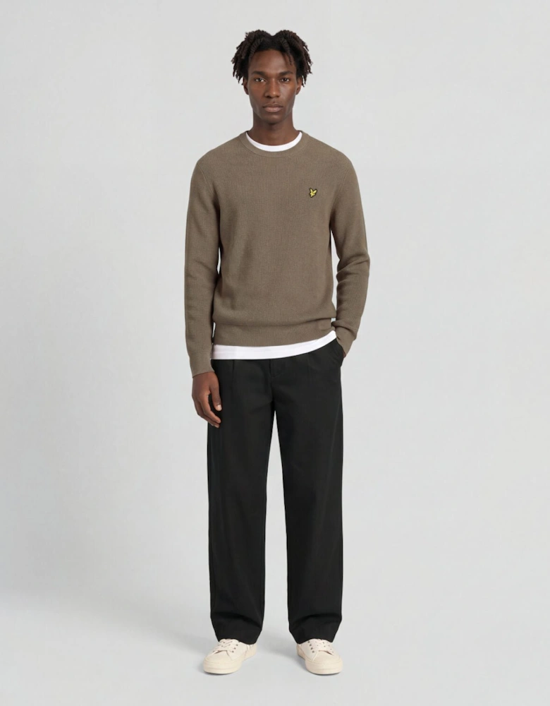 Relaxed Ribbed Crew Neck Jumper