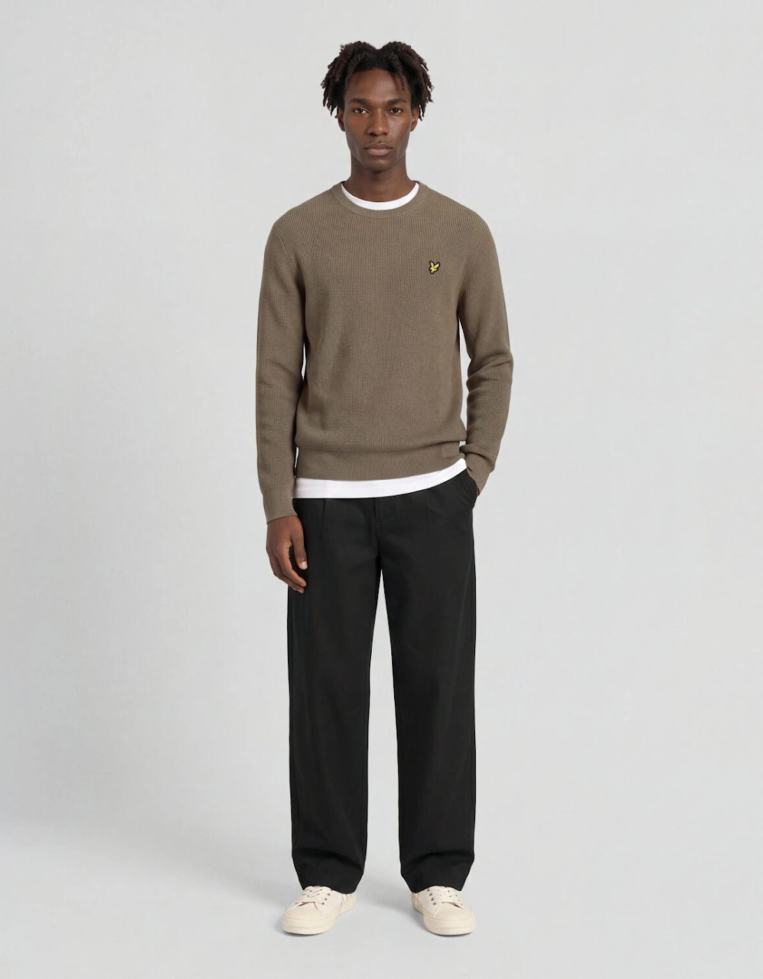 Relaxed Ribbed Crew Neck Jumper