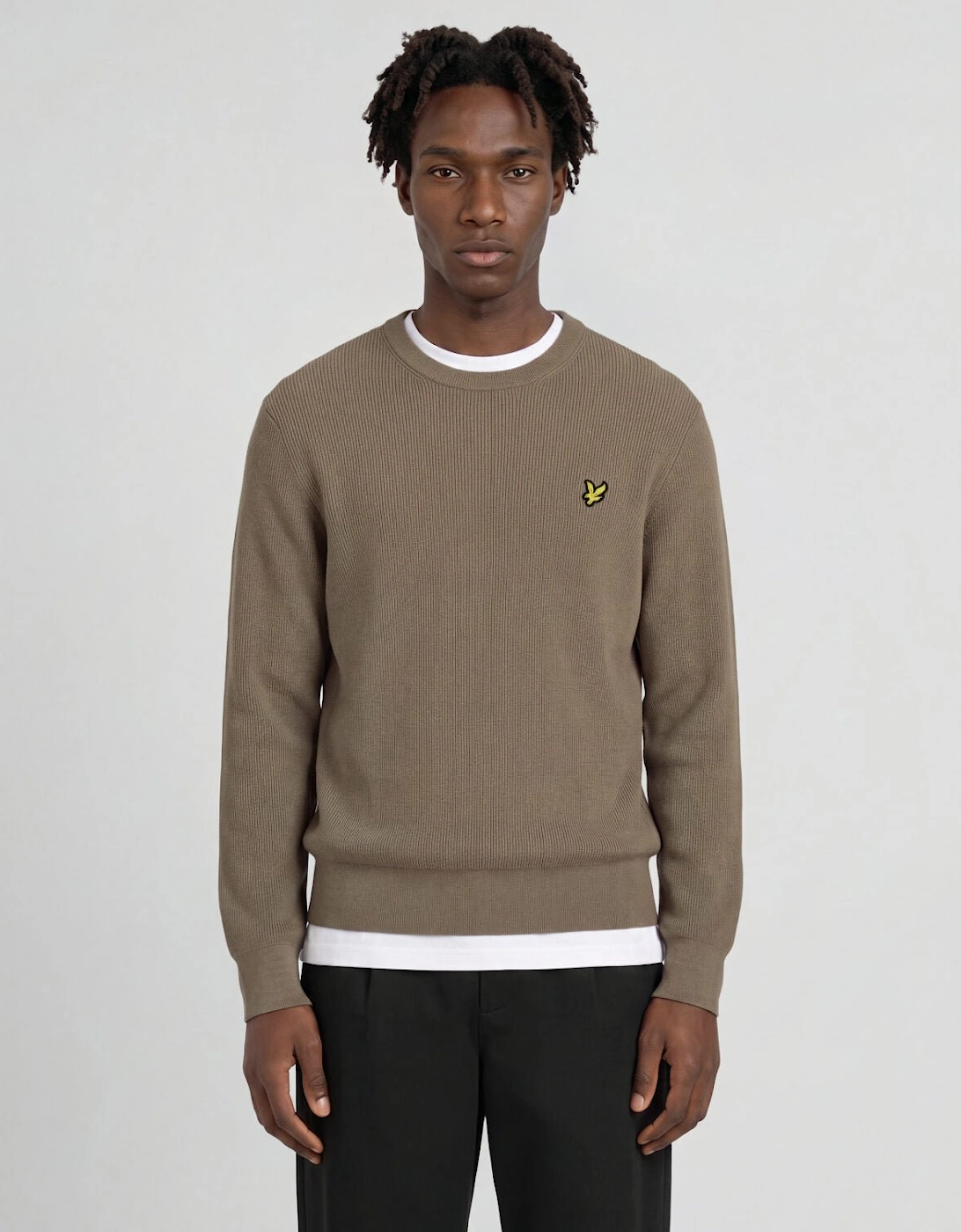 Relaxed Ribbed Crew Neck Jumper