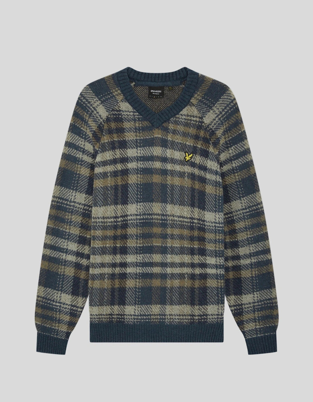 Check V-Neck Jumper