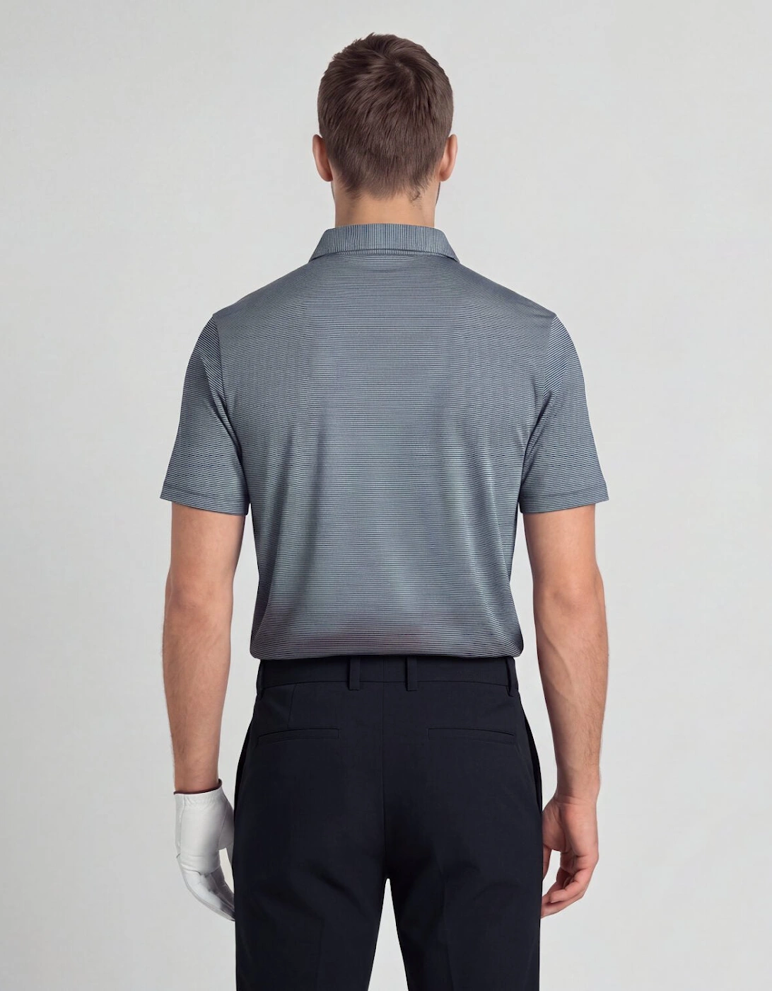 Microstripe Technical Polo Shirt