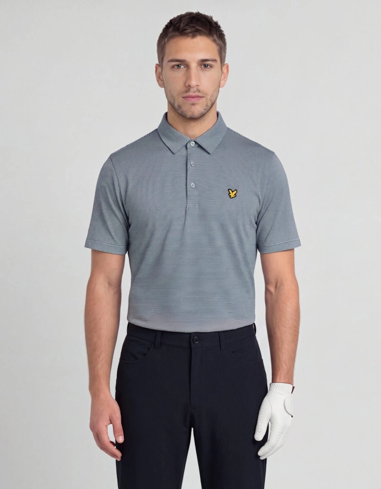 Microstripe Technical Polo Shirt