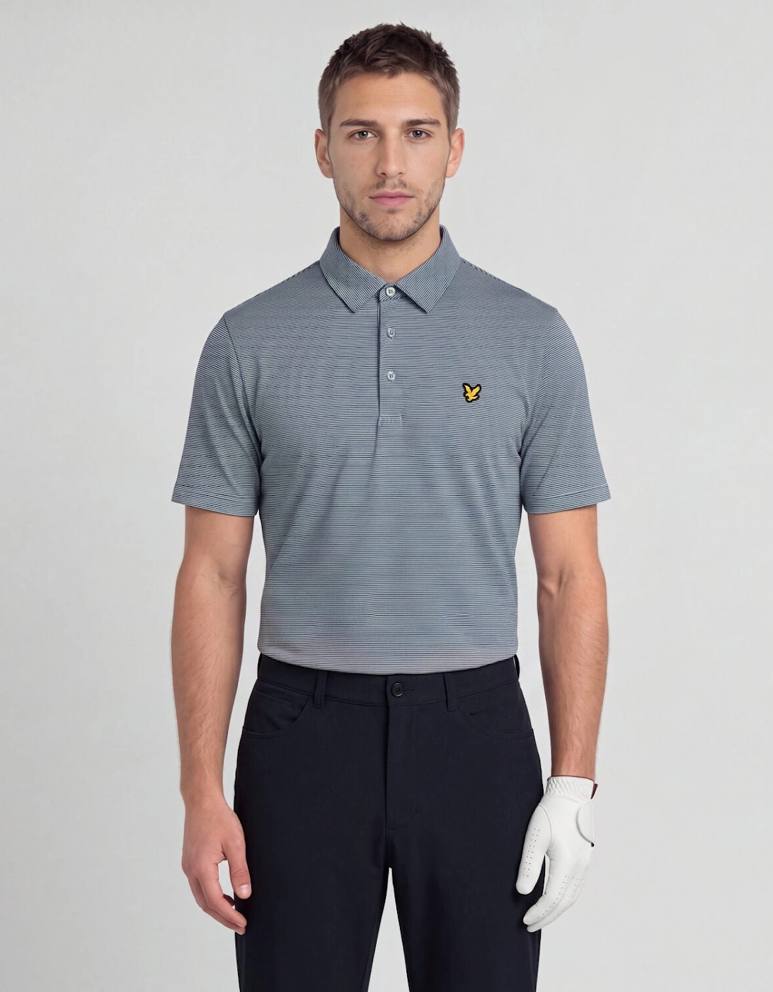 Microstripe Technical Polo Shirt