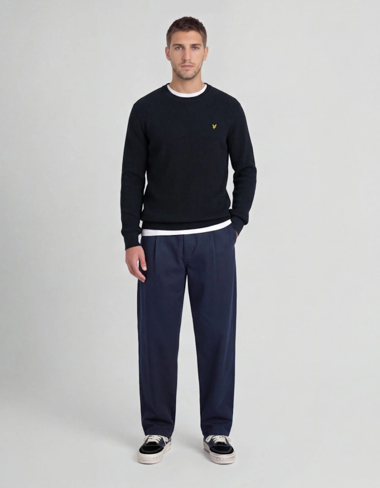 Relaxed Ribbed Crew Neck Jumper