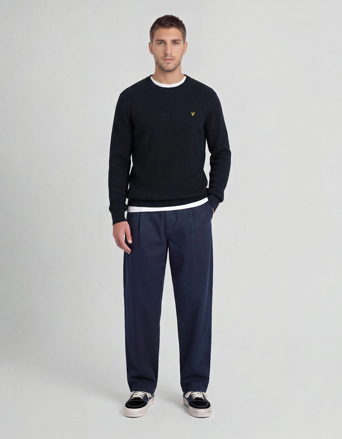 Relaxed Ribbed Crew Neck Jumper