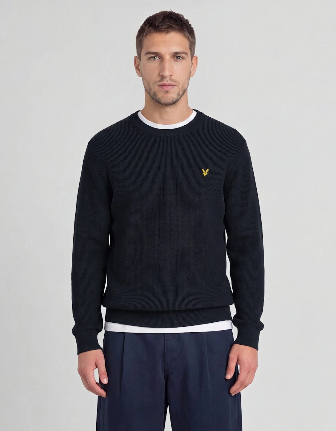Relaxed Ribbed Crew Neck Jumper