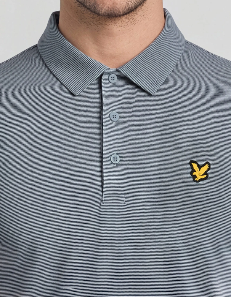 Microstripe Technical Polo Shirt
