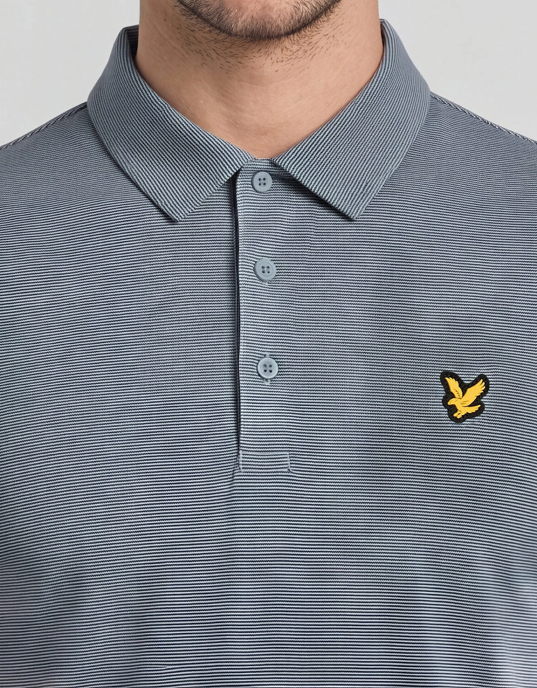 Microstripe Technical Polo Shirt