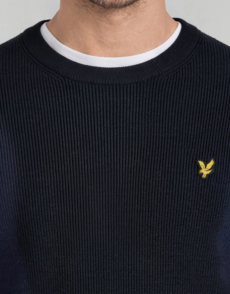 Relaxed Ribbed Crew Neck Jumper