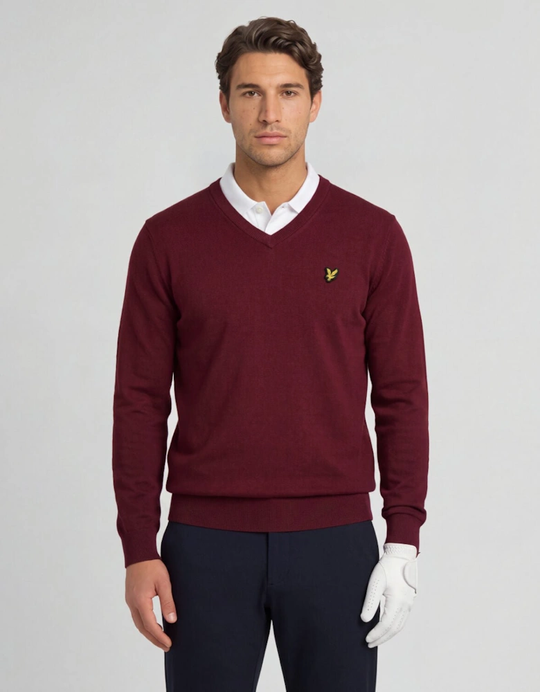 Cotton Blend V-Neck Jumper