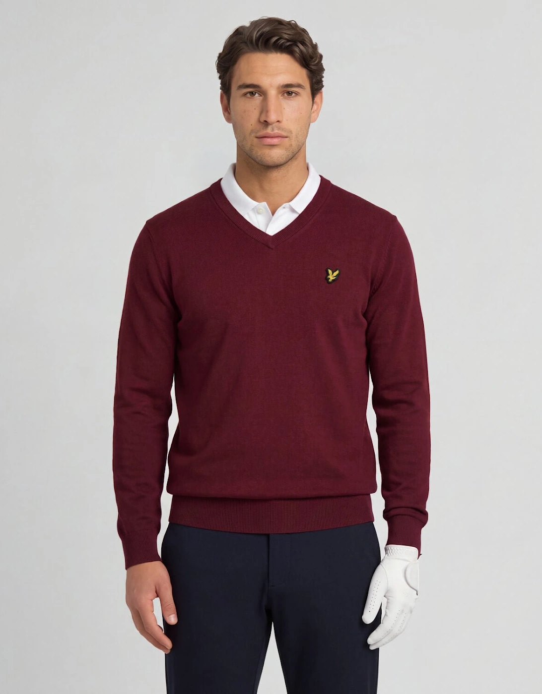 Cotton Blend V-Neck Jumper