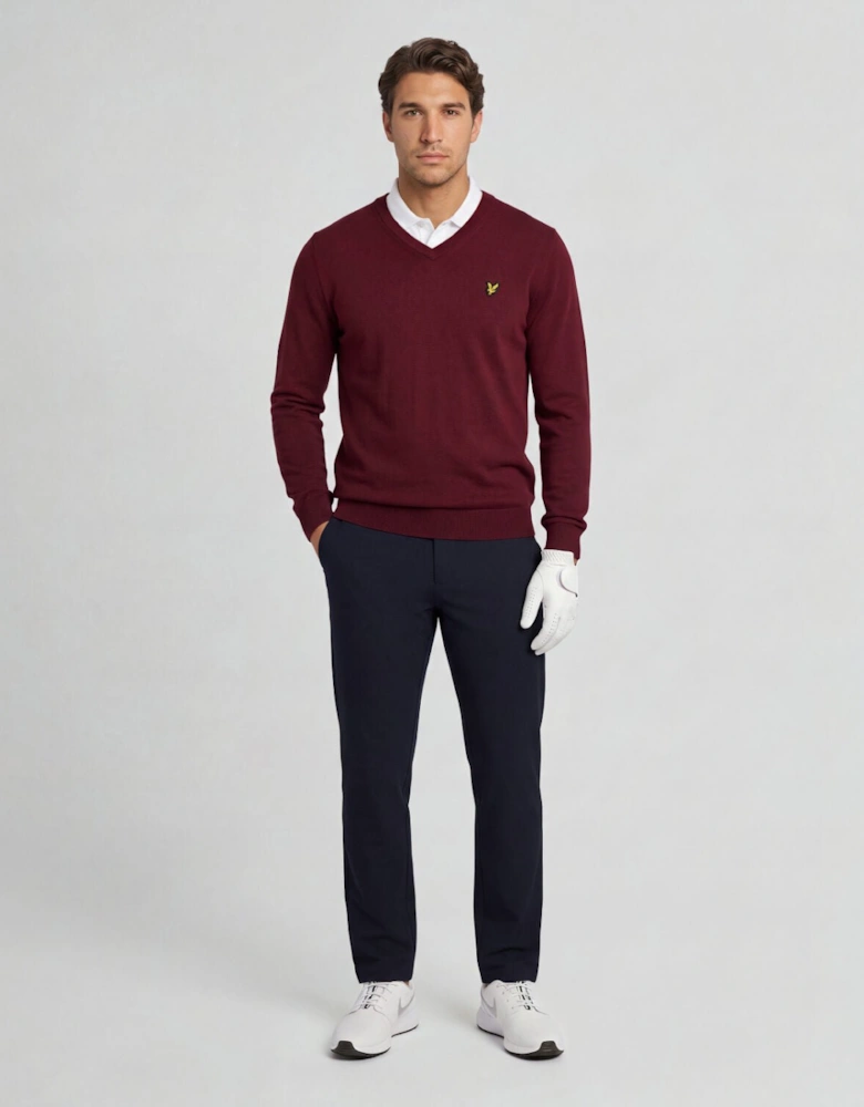 Cotton Blend V-Neck Jumper