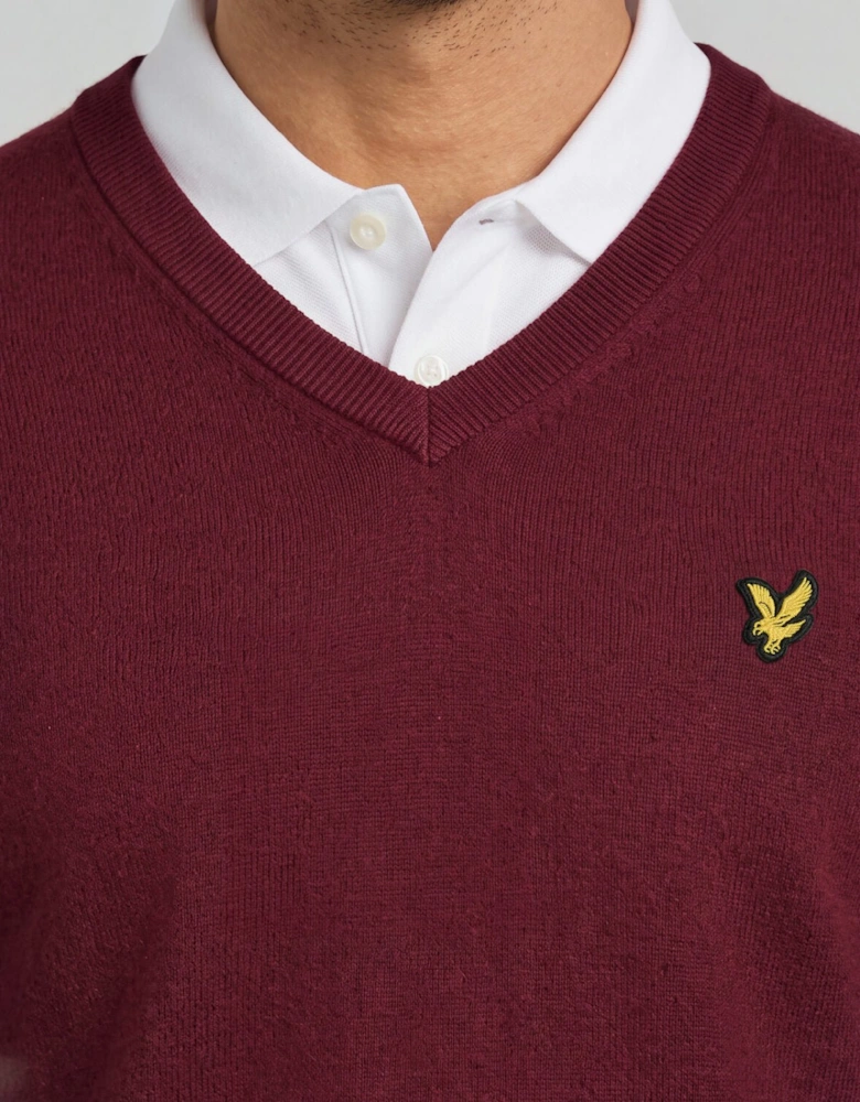 Cotton Blend V-Neck Jumper