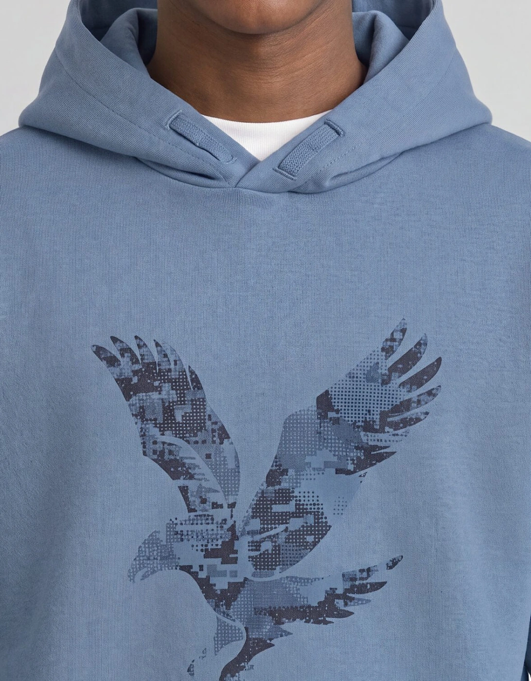 Pixelated Eagle Print Hoodie