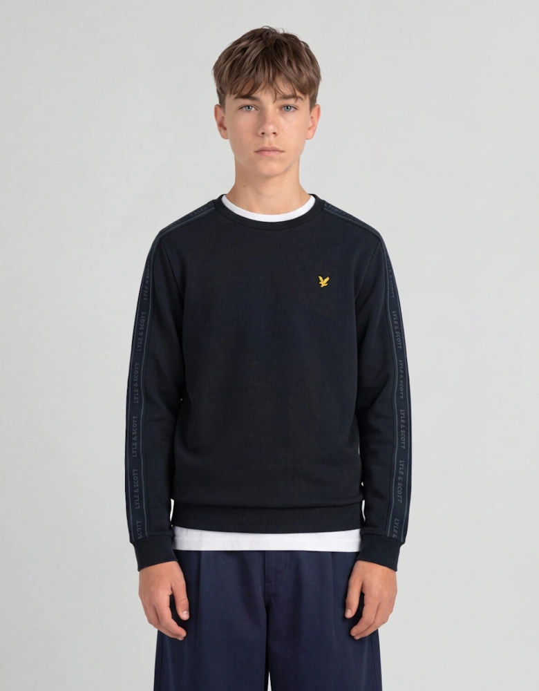Jacquard Tape Crew Neck Sweatshirt