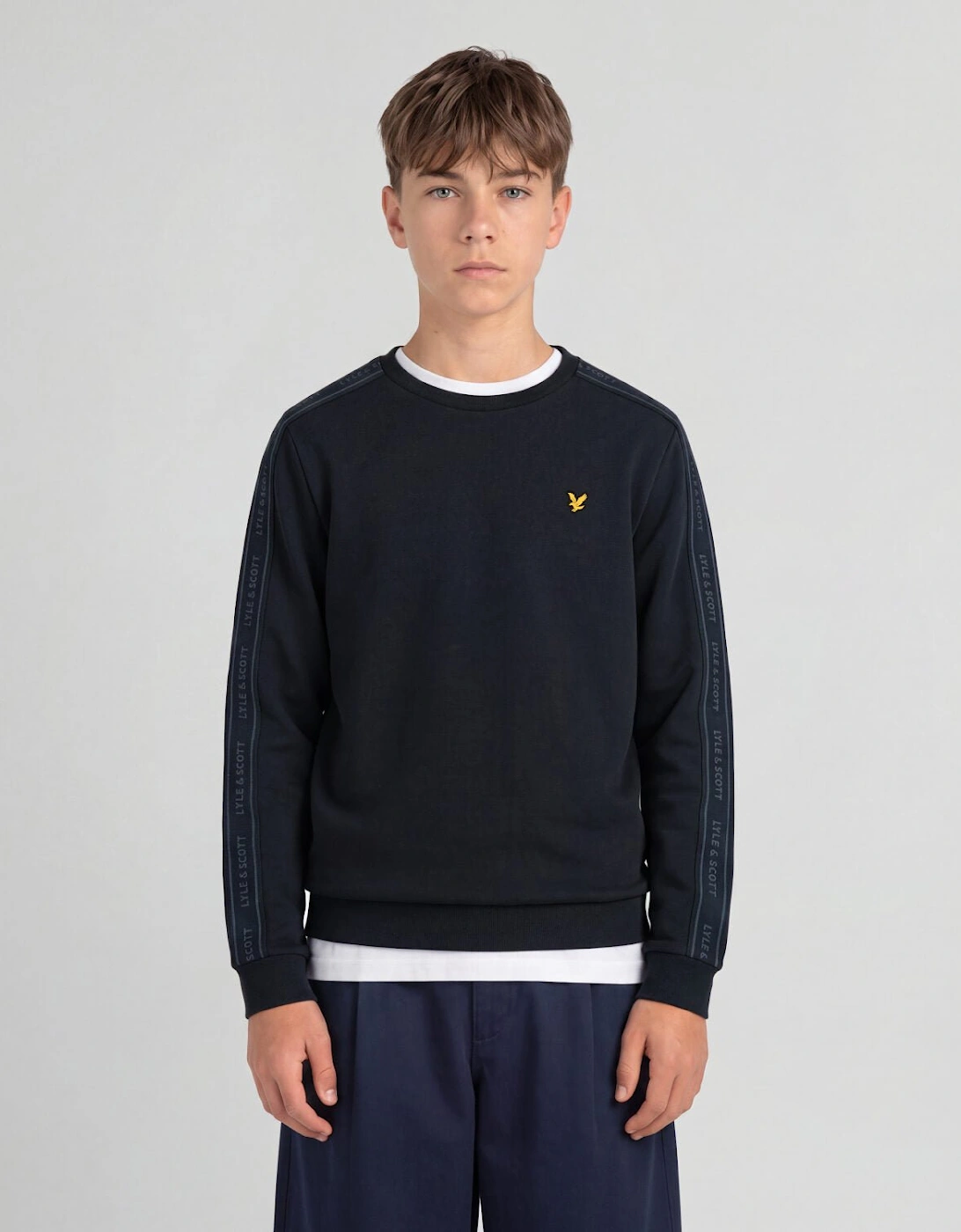 Jacquard Tape Crew Neck Sweatshirt