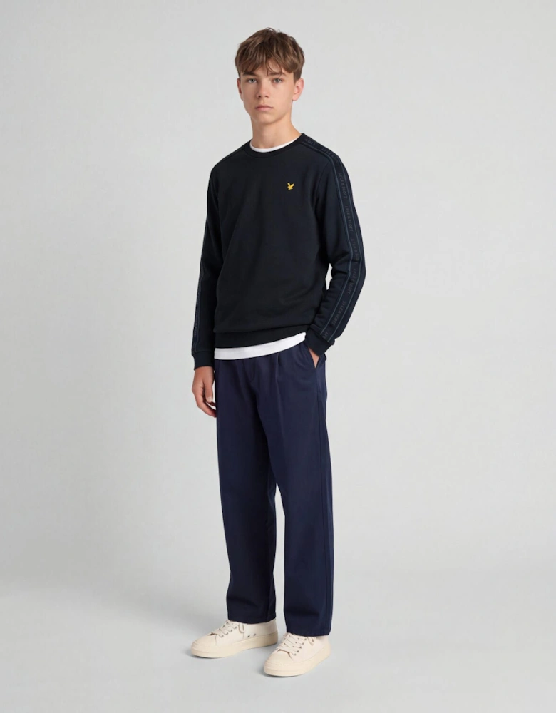 Jacquard Tape Crew Neck Sweatshirt