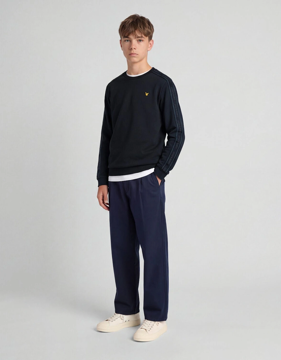 Jacquard Tape Crew Neck Sweatshirt
