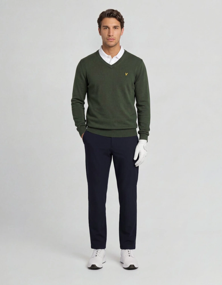 Cotton Blend V-Neck Jumper