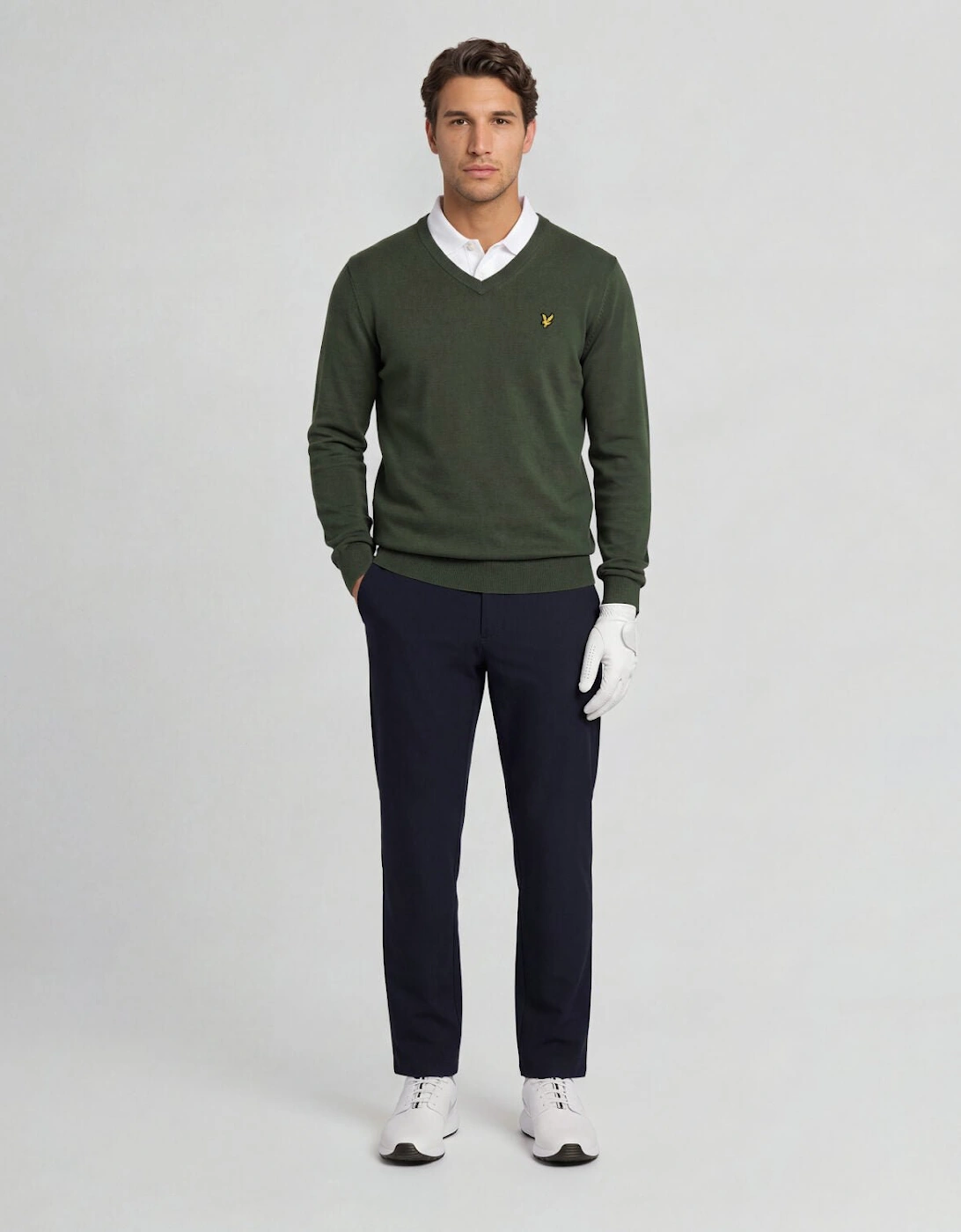 Cotton Blend V-Neck Jumper
