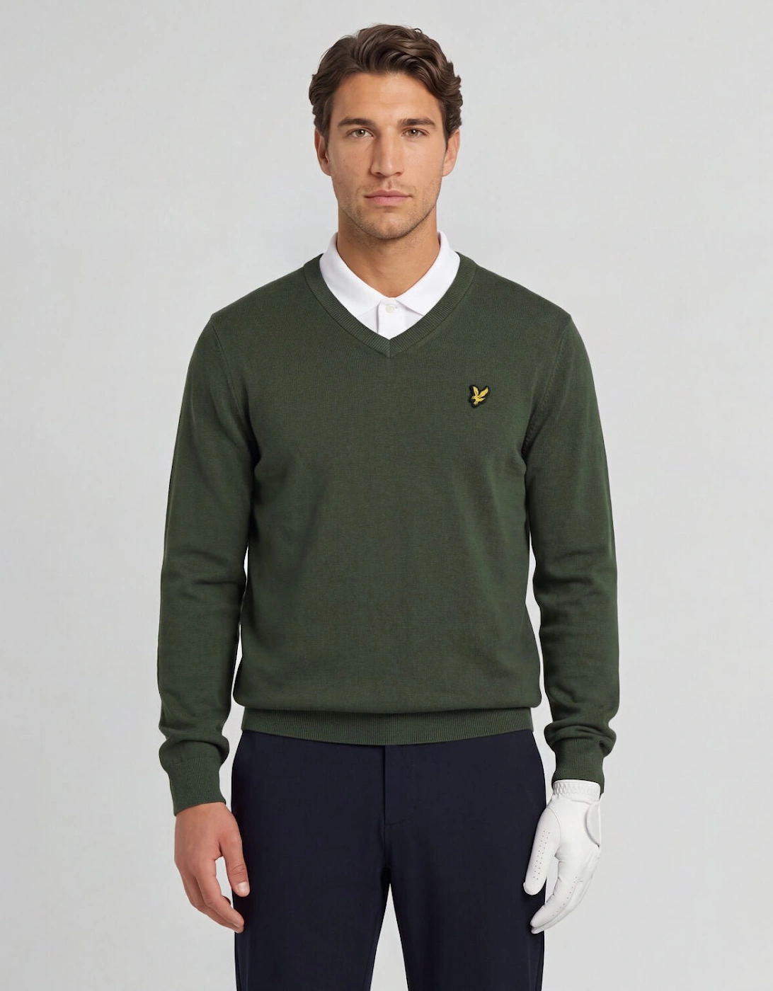 Cotton Blend V-Neck Jumper