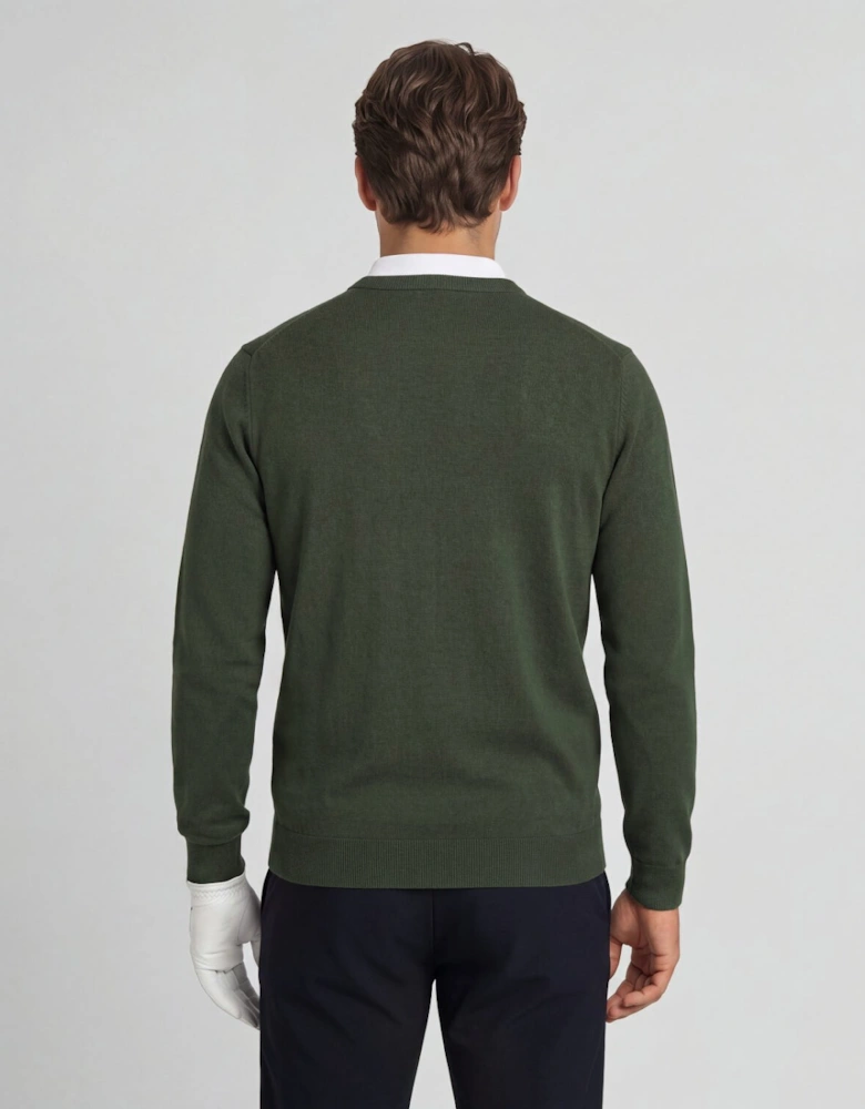Cotton Blend V-Neck Jumper