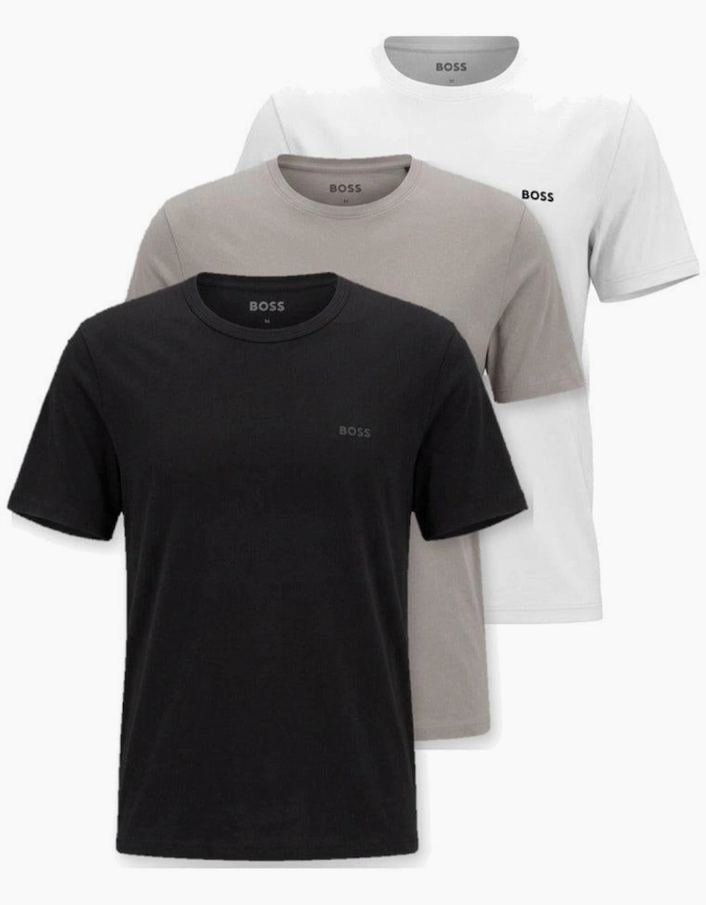 BOSS 3 Pack Cotton T-Shirts Black/Grey/White