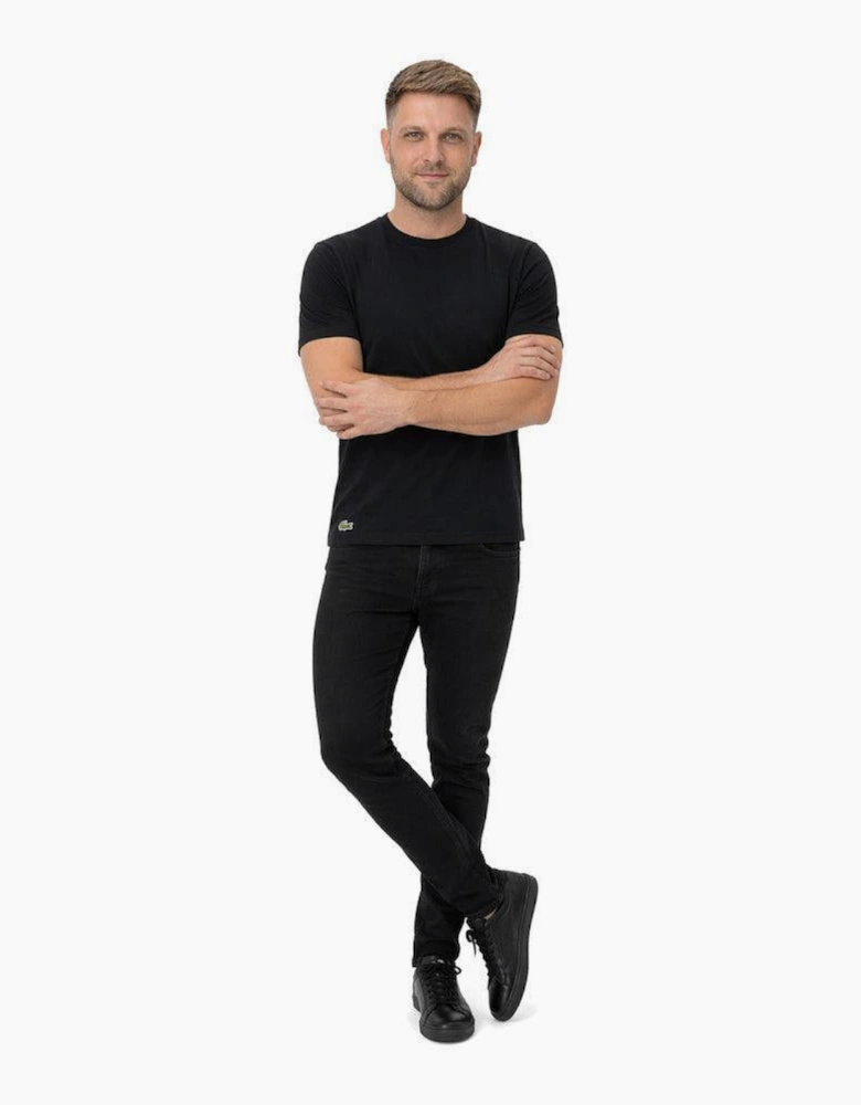 Lacoste 3 Pack Lounge Cotton T-Shirts Black/Black/Black