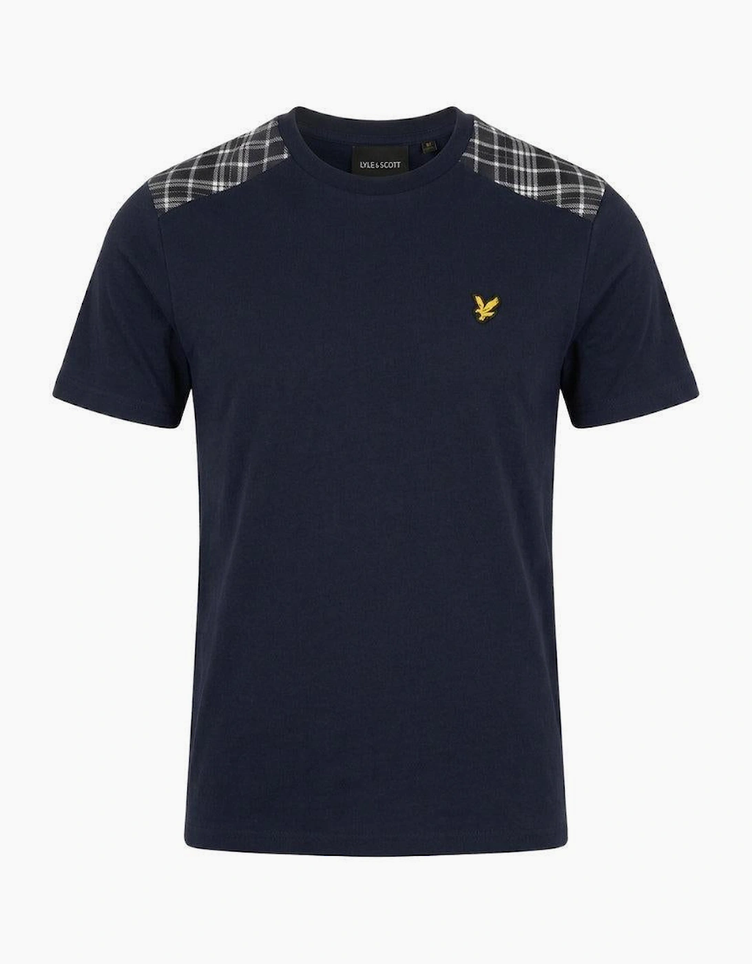 Lyle & Scott Check Panelled T-Shirt Dark Navy