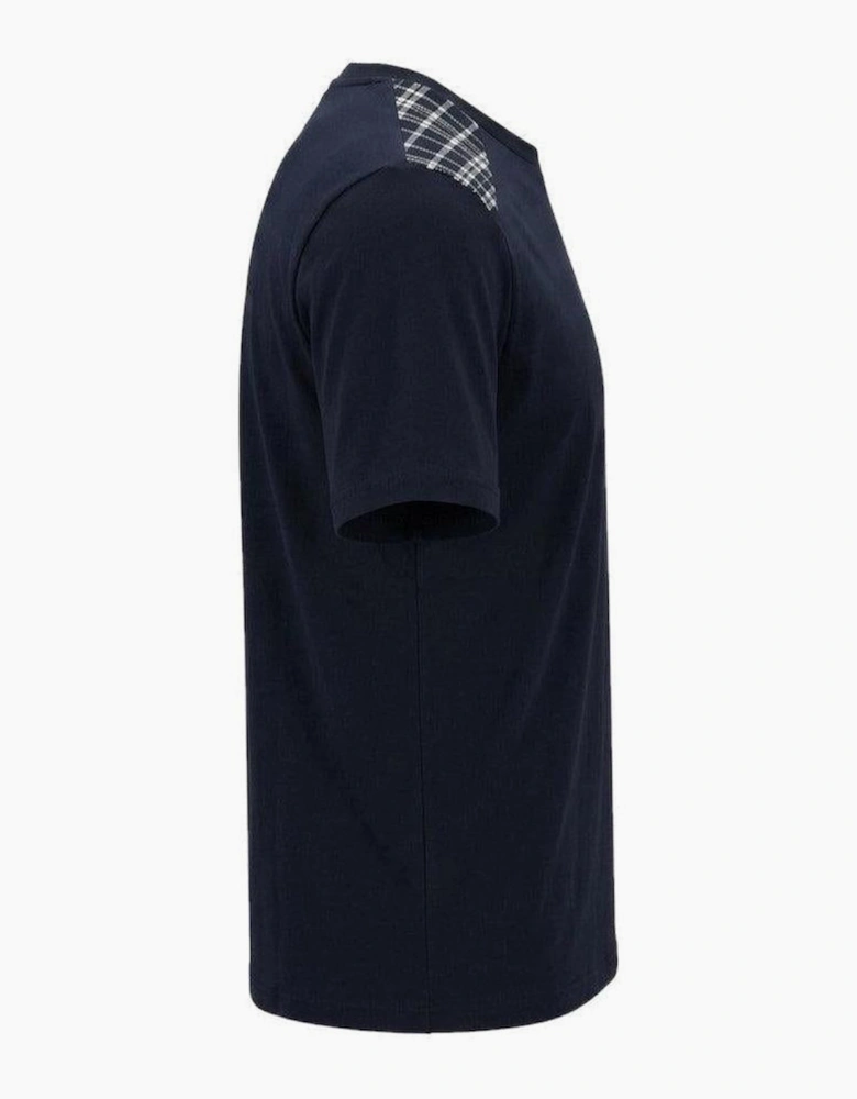 Lyle & Scott Check Panelled T-Shirt Dark Navy