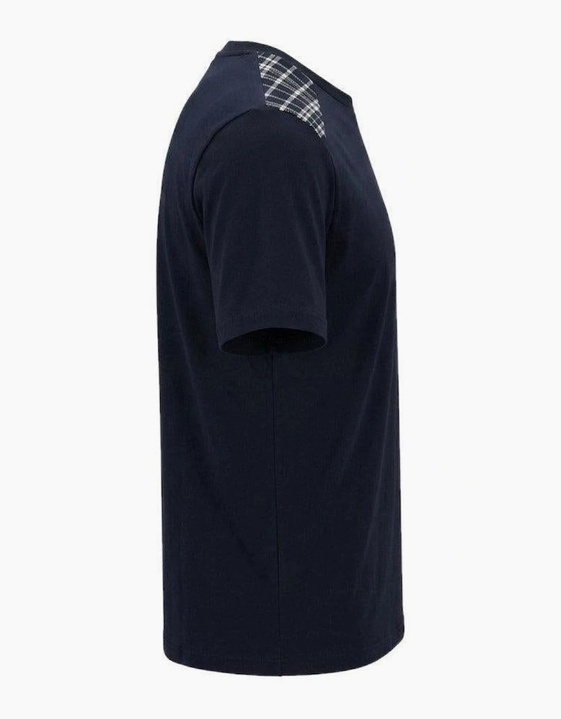 Lyle & Scott Check Panelled T-Shirt Dark Navy
