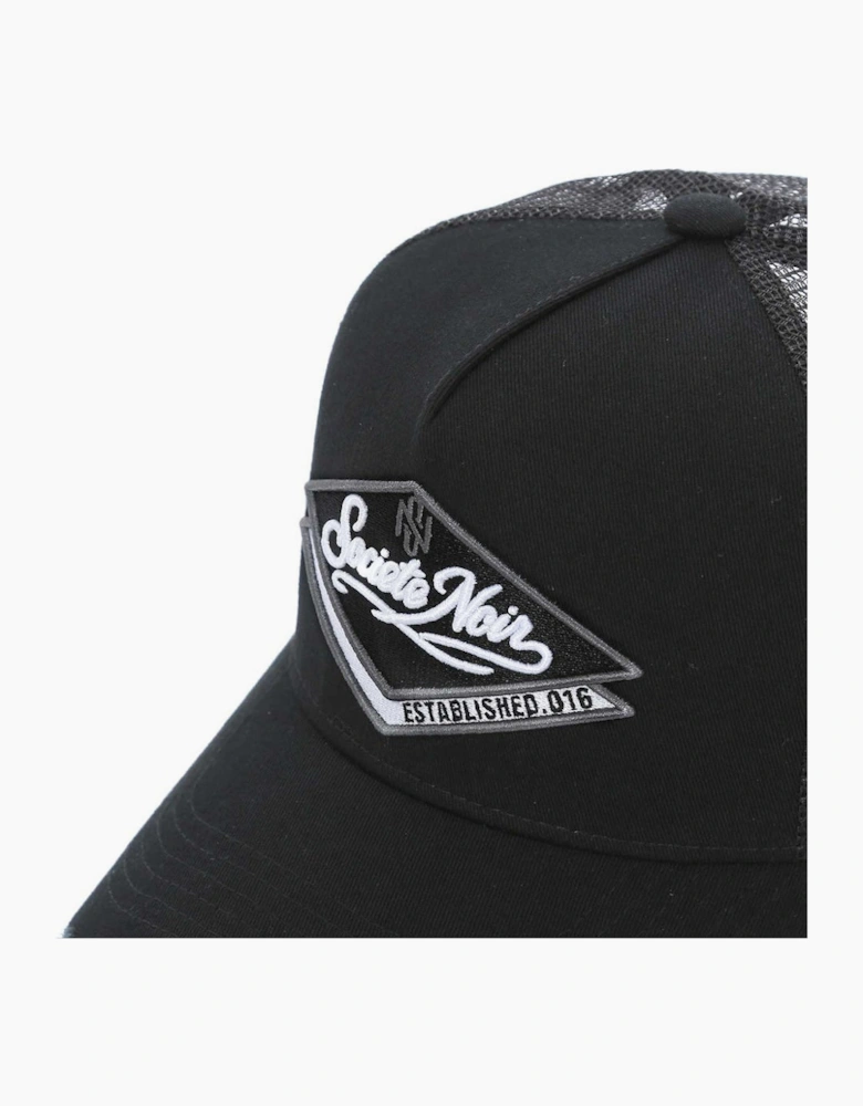 Societe Noir Diamond Distressed Mesh Trucker Cap Black/Grey