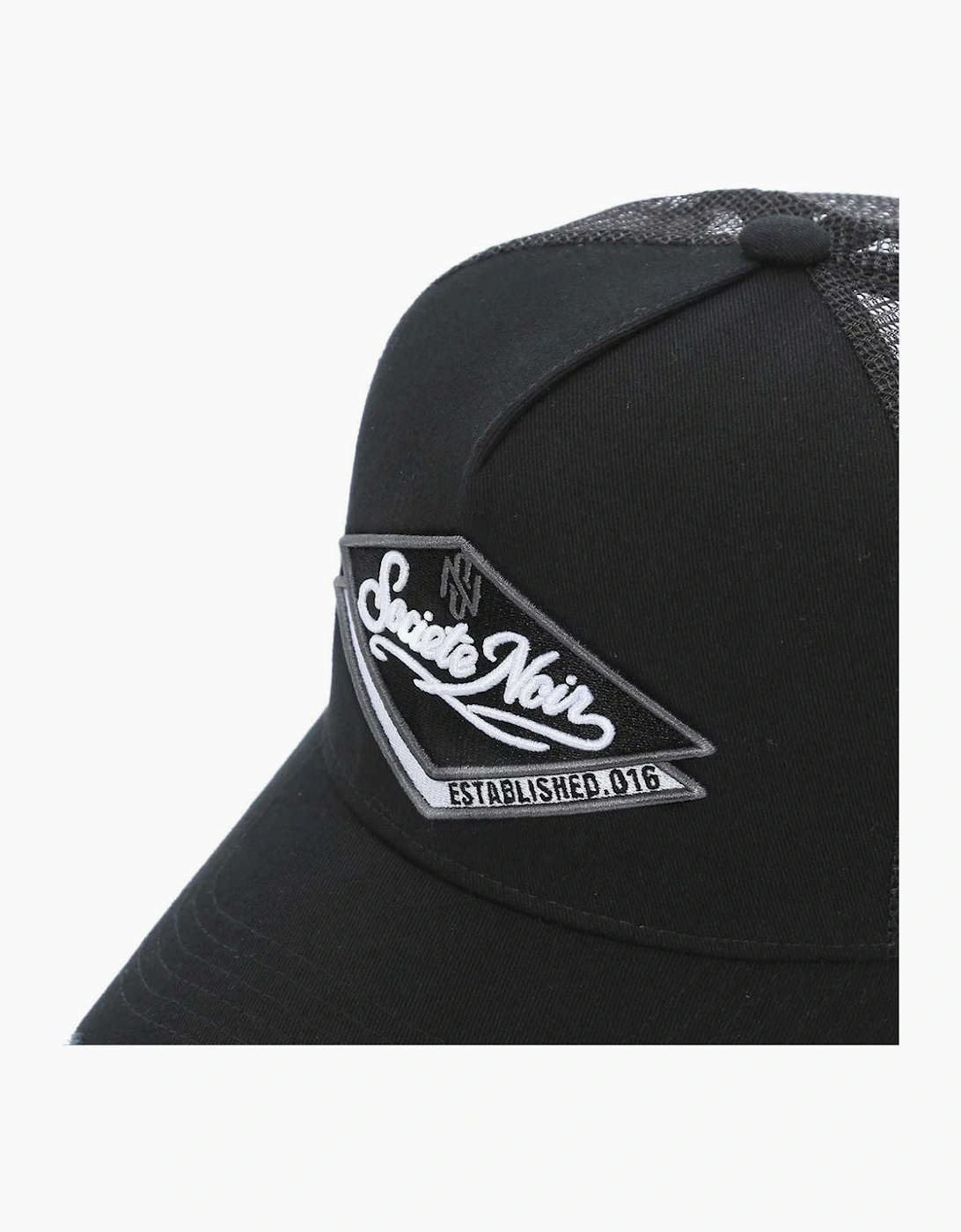 Societe Noir Diamond Distressed Mesh Trucker Cap Black/Grey