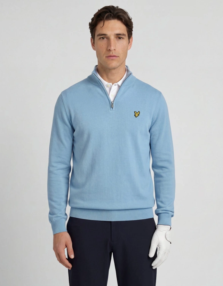 Green Eagle Cotton Blend 1/4 Zip Jumper