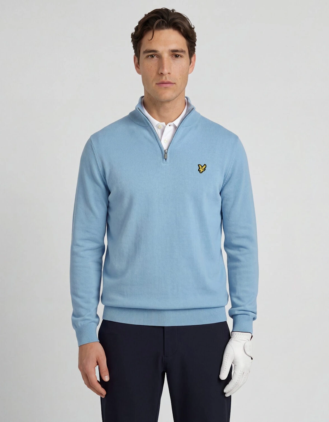 Green Eagle Cotton Blend 1/4 Zip Jumper