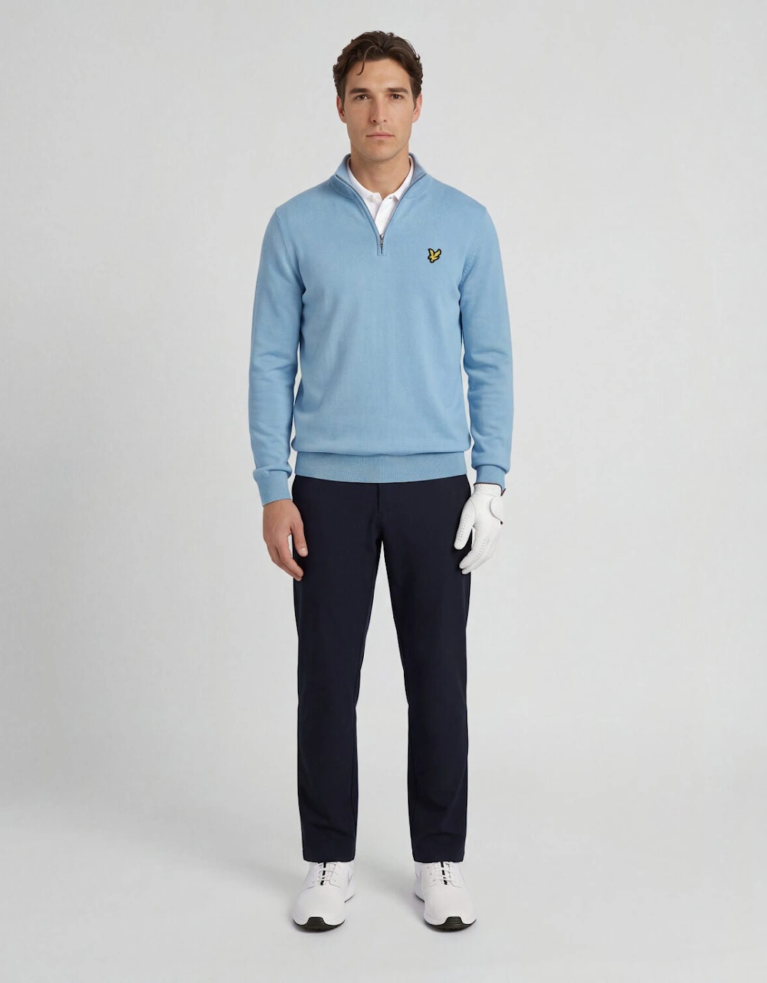 Green Eagle Cotton Blend 1/4 Zip Jumper