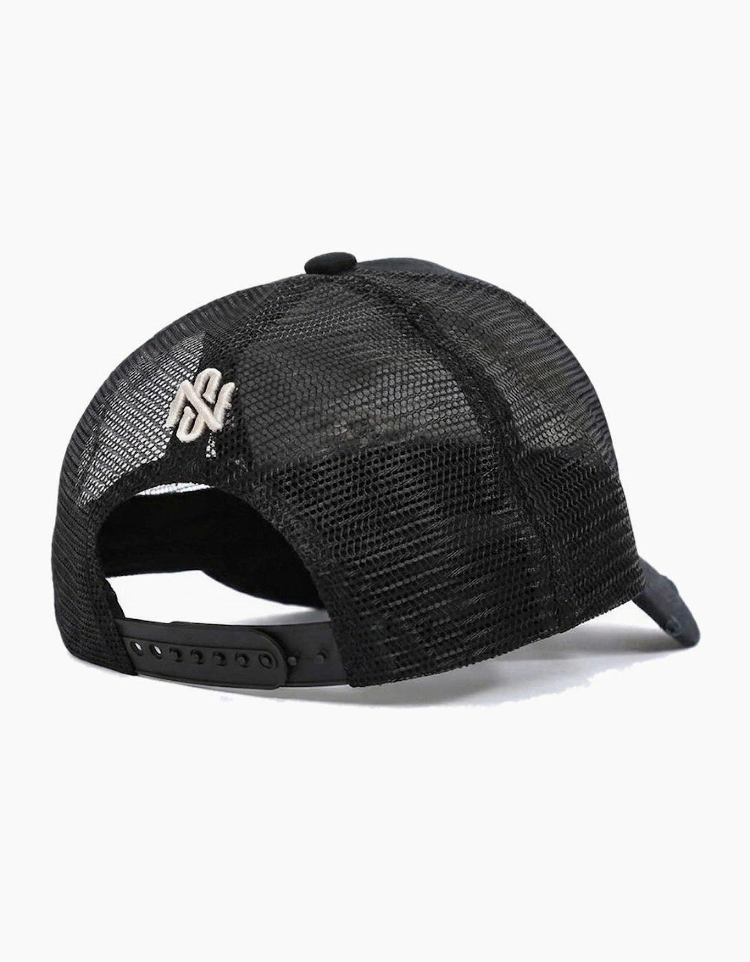 Societe Noir Diamond Distressed Mesh Trucker Cap Black/Beige