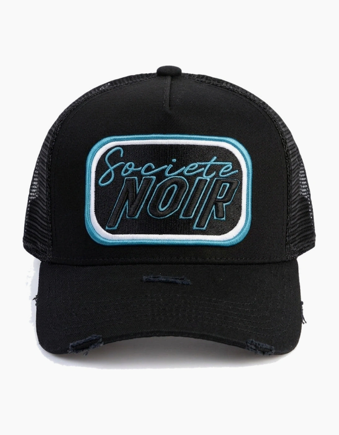 Societe Noir Script Mesh Trucker Cap Black/Turquoise
