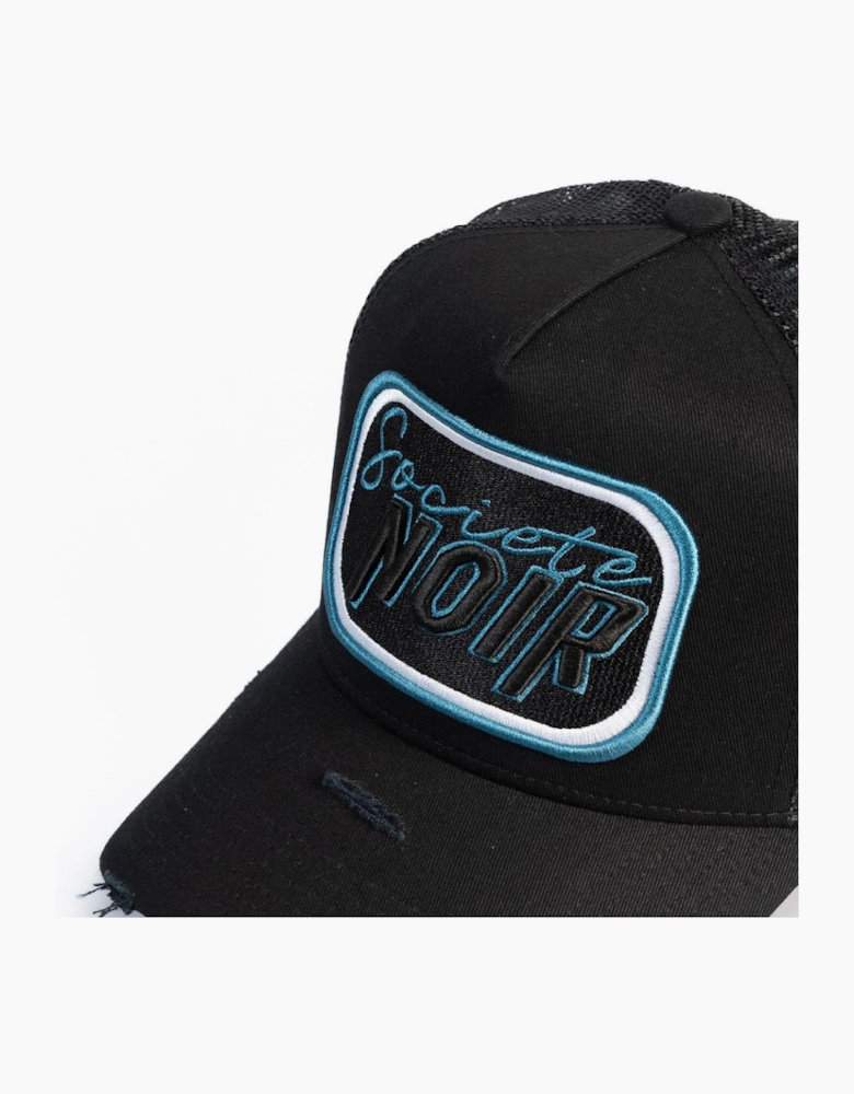 Societe Noir Script Mesh Trucker Cap Black/Turquoise