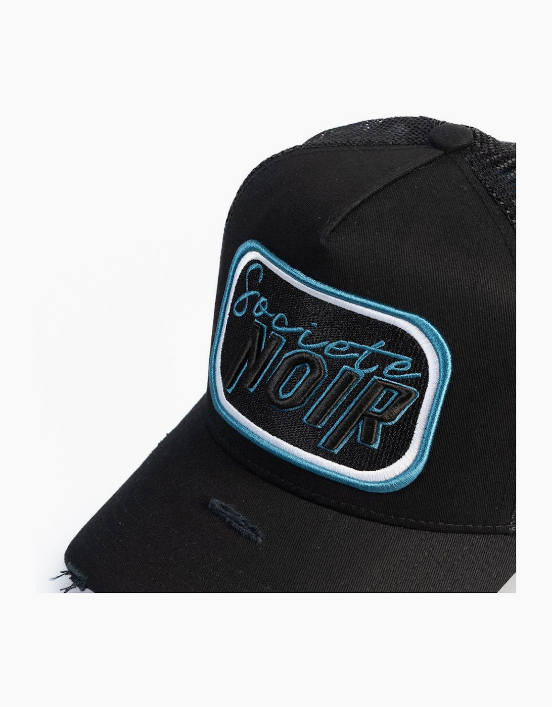 Societe Noir Script Mesh Trucker Cap Black/Turquoise