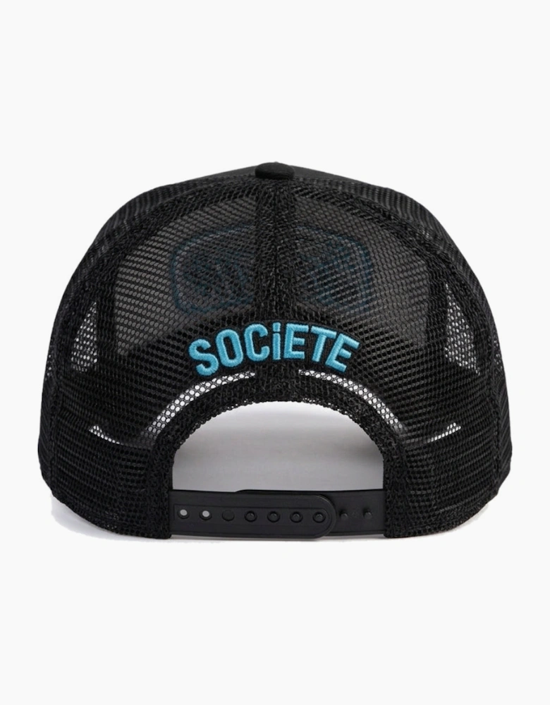 Societe Noir Script Mesh Trucker Cap Black/Turquoise